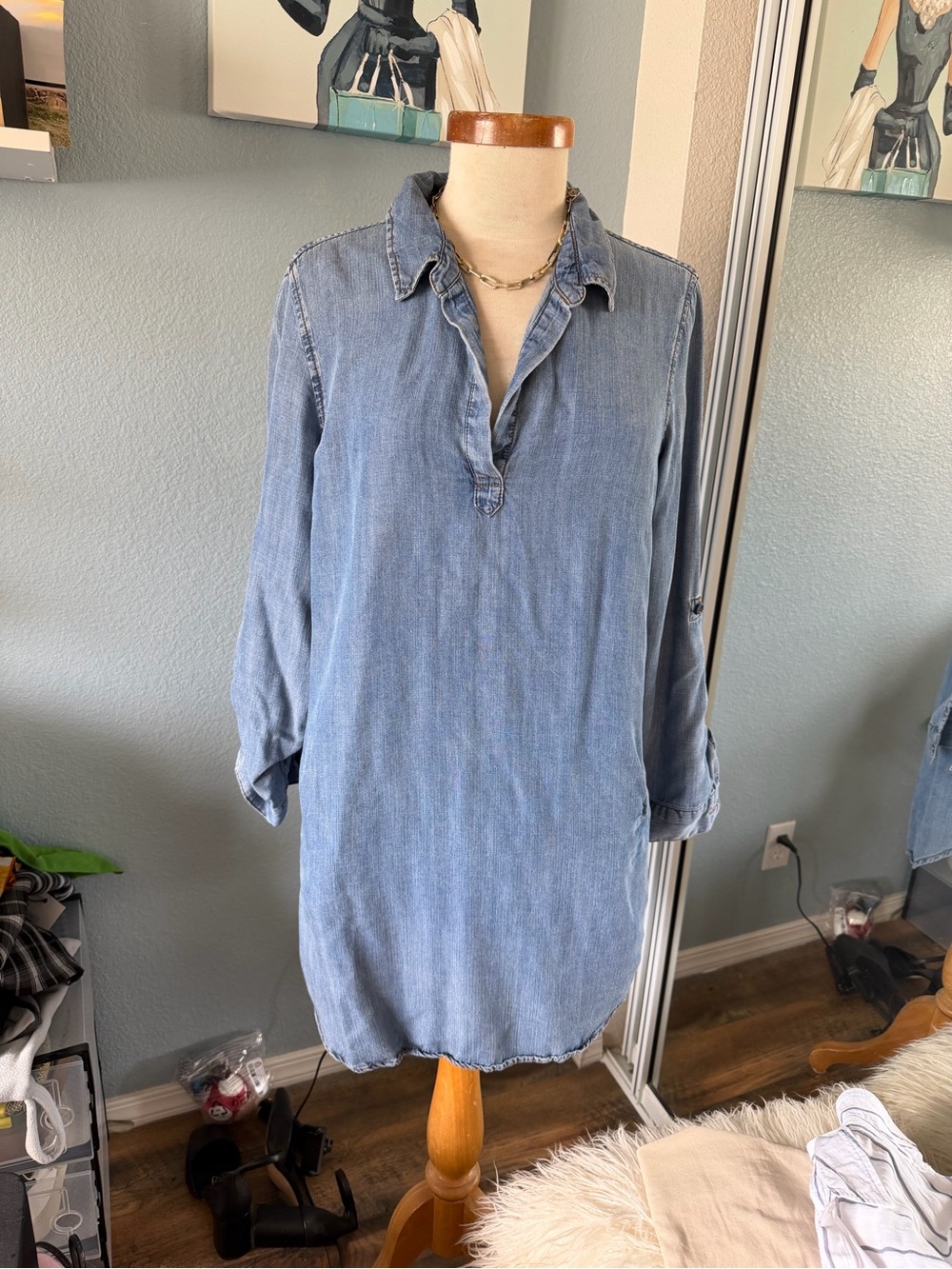 Velvet Heart Light Blue Denim Shirt Dress